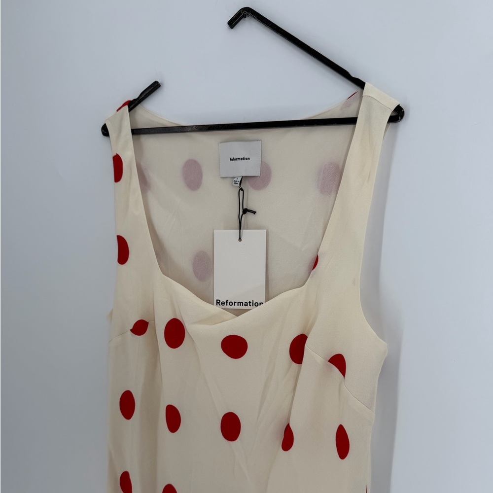 Reformation Iro Midi Dress In Carmona Dot - Picture 4 of 8